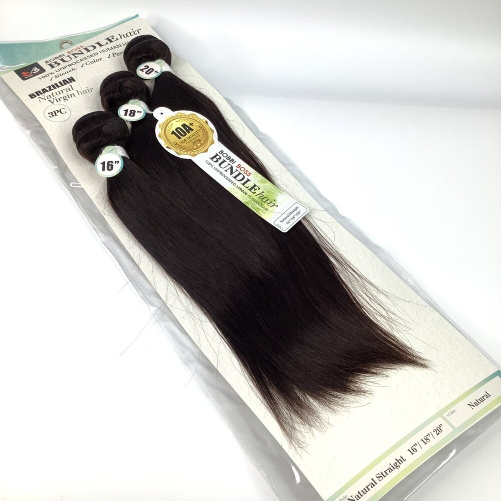 Bobbi Boss Brazilian Natural Virgin Hair 16" 18" 20" 100% Human Hair Extensions